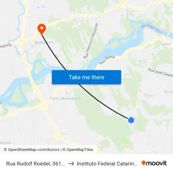 Rua Rudolf Roedel, 361-495 to Instituto Federal Catarinense map