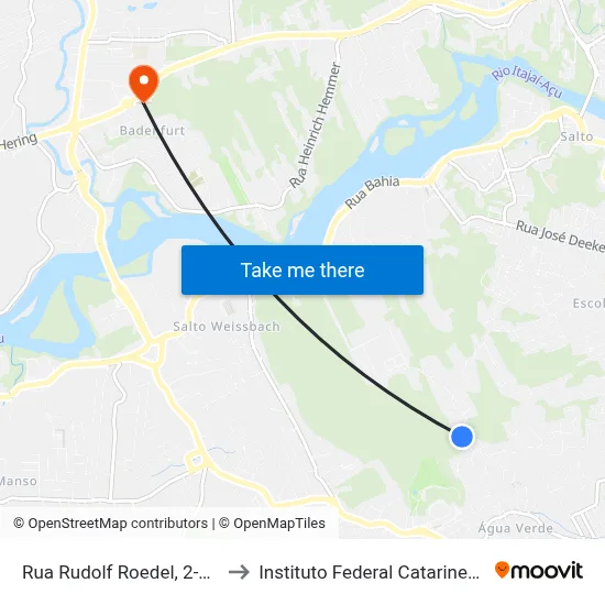 Rua Rudolf Roedel, 2-218 to Instituto Federal Catarinense map