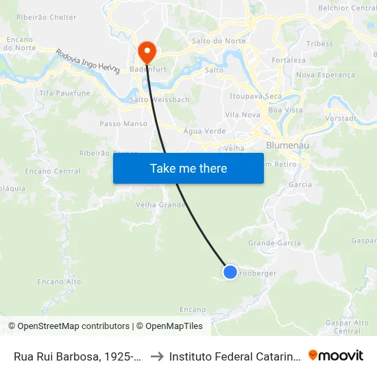Rua Rui Barbosa, 1925-1985 to Instituto Federal Catarinense map