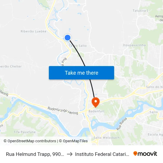 Rua Helmund Trapp, 990-1028 to Instituto Federal Catarinense map