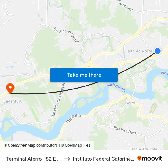 Terminal Aterro - 82 E 125 to Instituto Federal Catarinense map