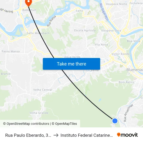 Rua Paulo Eberardo, 378 to Instituto Federal Catarinense map