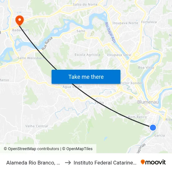 Alameda Rio Branco, 965 to Instituto Federal Catarinense map