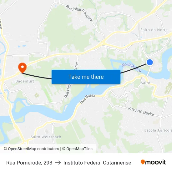 Rua Pomerode, 293 to Instituto Federal Catarinense map