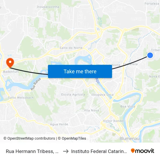 Rua Hermann Tribess, 1980 to Instituto Federal Catarinense map