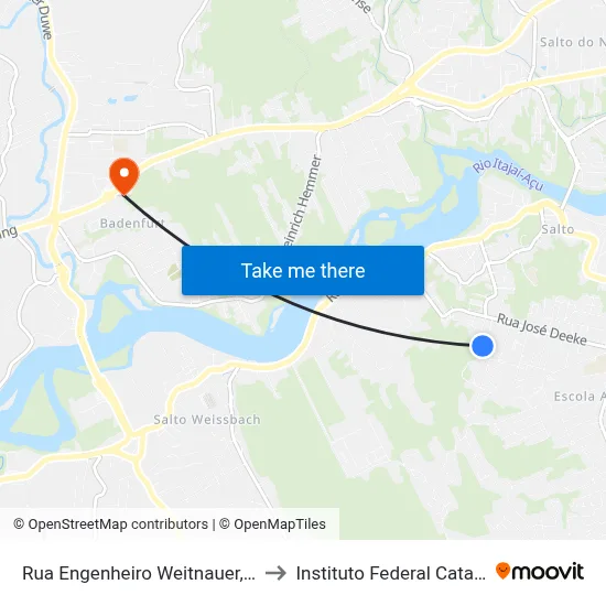 Rua Engenheiro Weitnauer, 154-238 to Instituto Federal Catarinense map