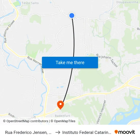 Rua Frederico Jensen, 4830 to Instituto Federal Catarinense map