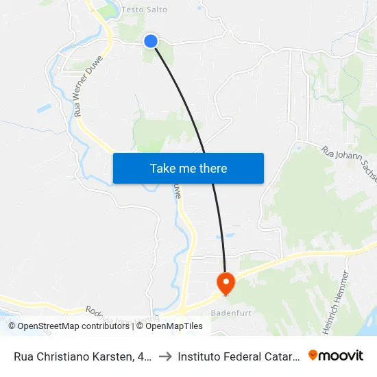 Rua Christiano Karsten, 444-520 to Instituto Federal Catarinense map