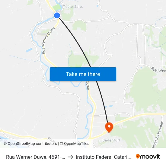 Rua Werner Duwe, 4691-4759 to Instituto Federal Catarinense map