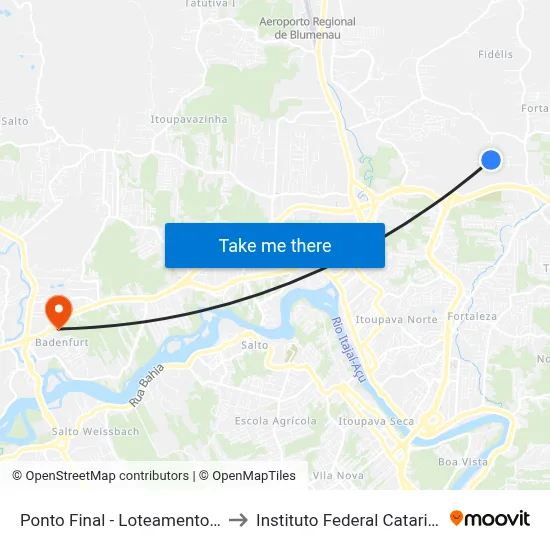 Ponto Final - Loteamento Piske to Instituto Federal Catarinense map