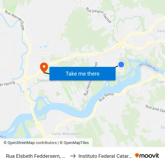 Rua Elsbeth Feddersern, 242-460 to Instituto Federal Catarinense map