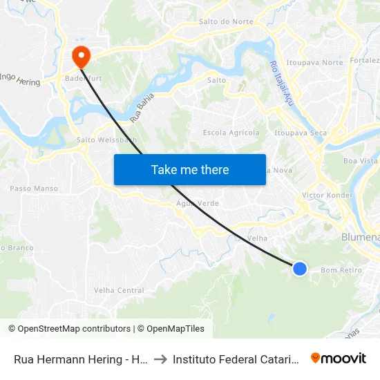 Rua Hermann Hering - Hering to Instituto Federal Catarinense map