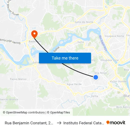 Rua Benjamin Constant, 2832-2850 to Instituto Federal Catarinense map