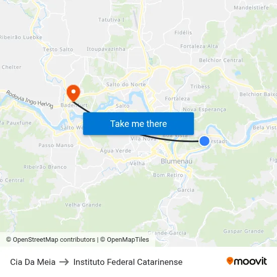 Cia Da Meia to Instituto Federal Catarinense map