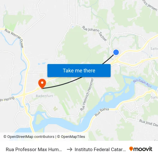 Rua Professor Max Humpl, 2309 to Instituto Federal Catarinense map