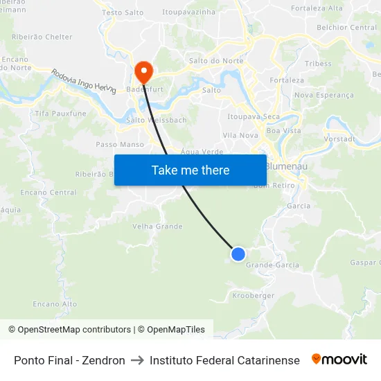 Ponto Final - Zendron to Instituto Federal Catarinense map