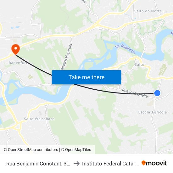 Rua Benjamin Constant, 331-411 to Instituto Federal Catarinense map
