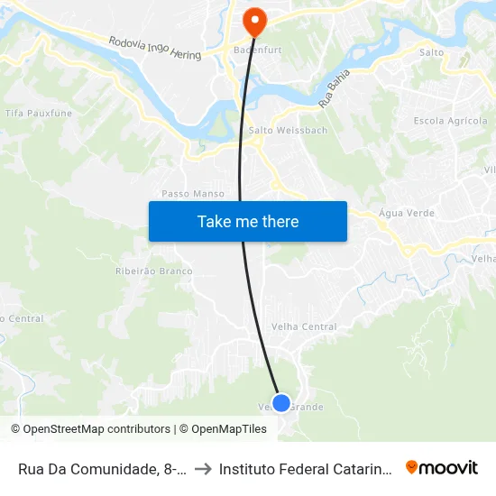 Rua Da Comunidade, 8-142 to Instituto Federal Catarinense map