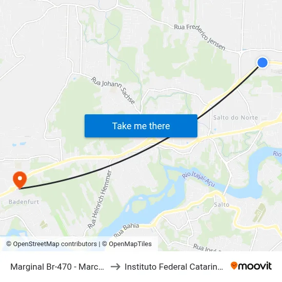 Marginal Br-470 - Marchetti to Instituto Federal Catarinense map