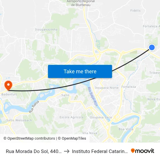 Rua Morada Do Sol, 440-468 to Instituto Federal Catarinense map