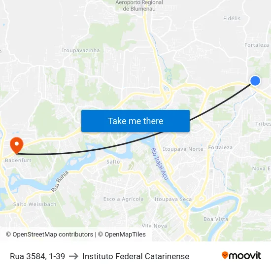 Rua 3584, 1-39 to Instituto Federal Catarinense map