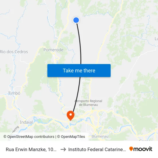 Rua Erwin Manzke, 10000 to Instituto Federal Catarinense map