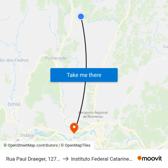 Rua Paul Draeger, 12700 to Instituto Federal Catarinense map