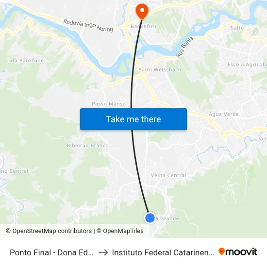 Ponto Final - Dona Edith to Instituto Federal Catarinense map