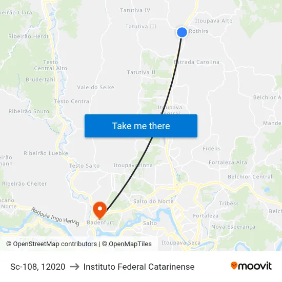 Sc-108, 12020 to Instituto Federal Catarinense map