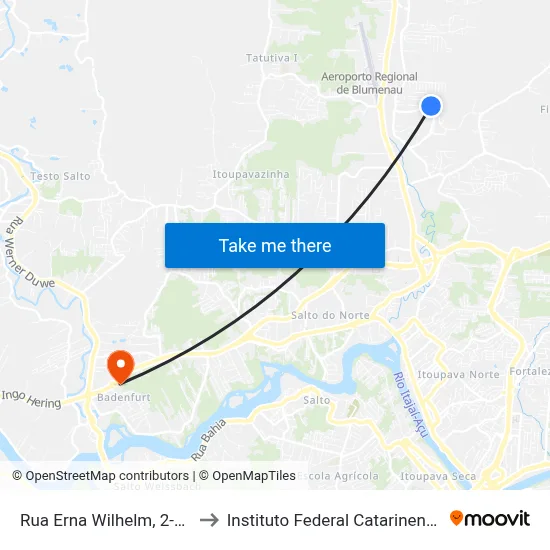 Rua Erna Wilhelm, 2-62 to Instituto Federal Catarinense map