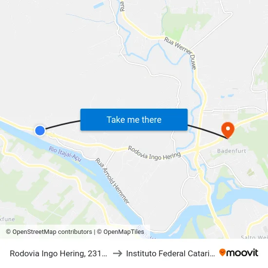 Rodovia Ingo Hering, 2318-2376 to Instituto Federal Catarinense map