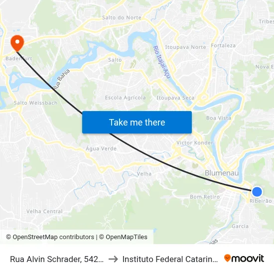 Rua Alvin Schrader, 542-572 to Instituto Federal Catarinense map