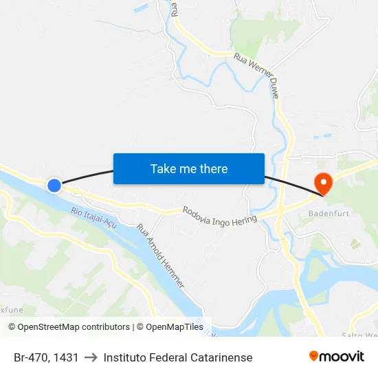 Br-470, 1431 to Instituto Federal Catarinense map