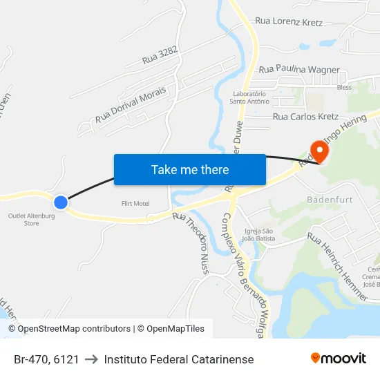 Br-470, 6121 to Instituto Federal Catarinense map