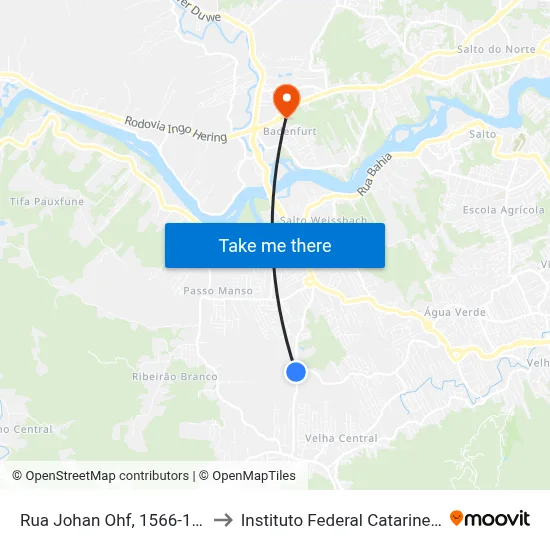 Rua Johan Ohf, 1566-1590 to Instituto Federal Catarinense map