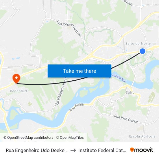 Rua Engenheiro Udo Deeke, 801-899 to Instituto Federal Catarinense map