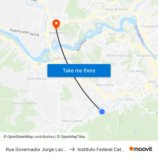 Rua Governador Jorge Lacerda, 920 to Instituto Federal Catarinense map