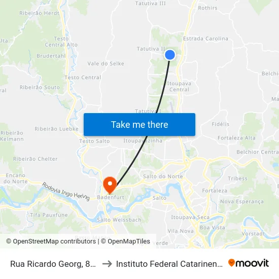 Rua Ricardo Georg, 894 to Instituto Federal Catarinense map