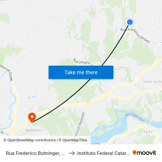 Rua Frederico Bohringer, 250-384 to Instituto Federal Catarinense map