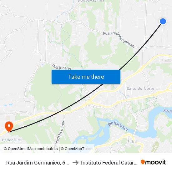 Rua Jardim Germanico, 682-770 to Instituto Federal Catarinense map