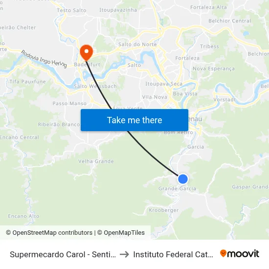 Supermecardo Carol - Sentido Garcia to Instituto Federal Catarinense map