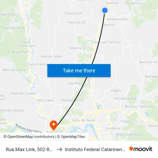 Rua Max Link, 502-800 to Instituto Federal Catarinense map
