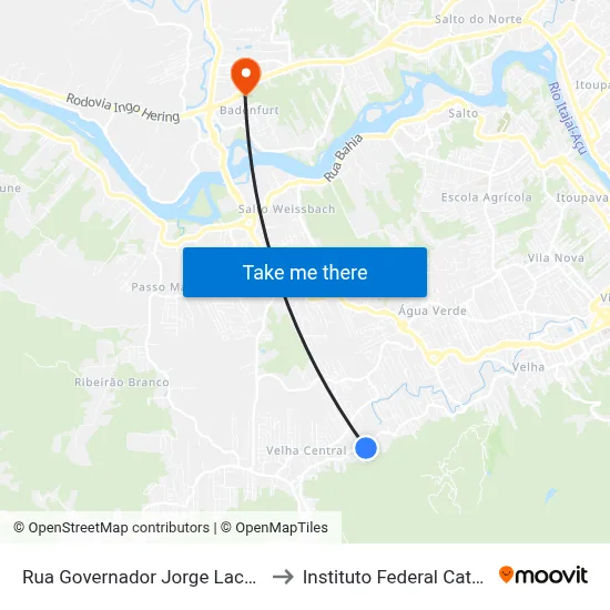 Rua Governador Jorge Lacerda, 2078 to Instituto Federal Catarinense map