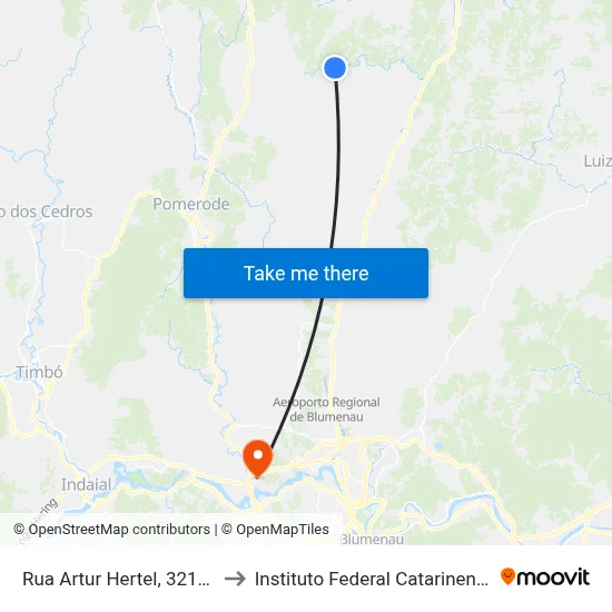 Rua Artur Hertel, 32123 to Instituto Federal Catarinense map