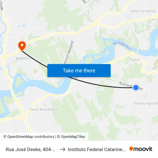 Rua José Deeke, 404-456 to Instituto Federal Catarinense map
