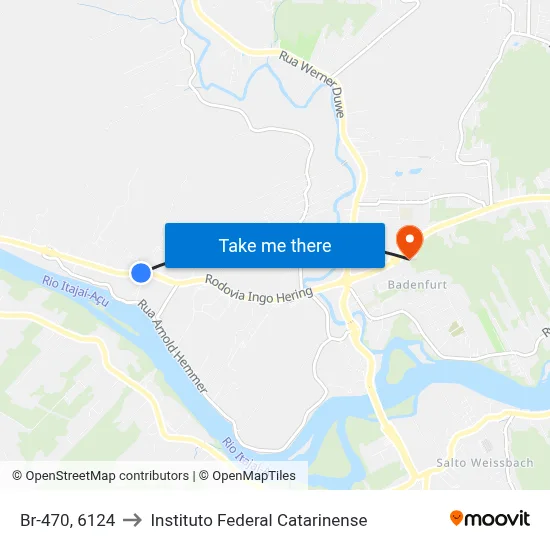 Br-470, 6124 to Instituto Federal Catarinense map