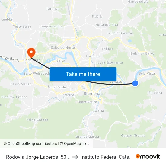 Rodovia Jorge Lacerda, 5092-5118 to Instituto Federal Catarinense map
