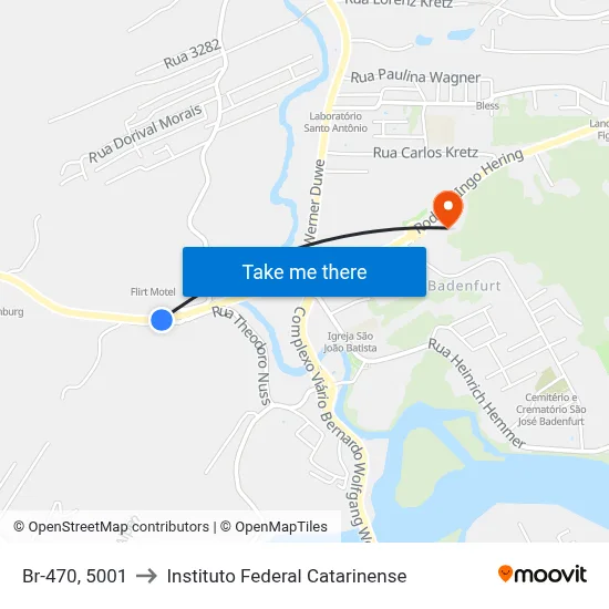 Br-470, 5001 to Instituto Federal Catarinense map