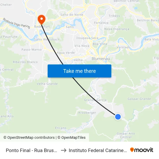 Ponto Final - Rua Brusque to Instituto Federal Catarinense map