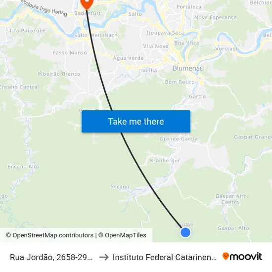 Rua Jordão, 2658-2924 to Instituto Federal Catarinense map